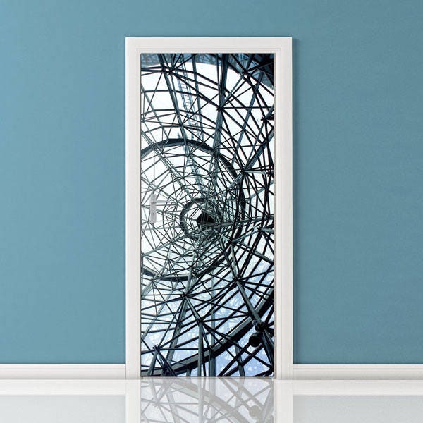 Door Sticker For Home Decor, Wallpaper, Mural, Abstract Architecture Wall Art, Decor Wrap, Fridge