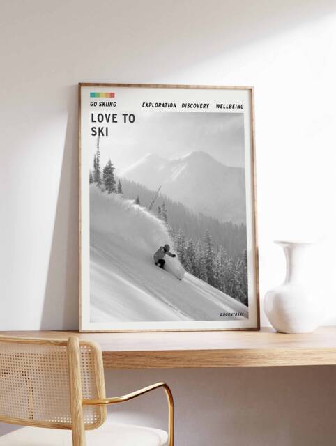 Skiing Poster Winter Sports Adventure Wall Art - image 1