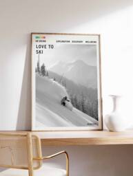 Skiing Poster Winter Sports Adventure Wall Art - thumbnail 1