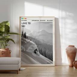 Skiing Poster Winter Sports Adventure Wall Art - thumbnail 2