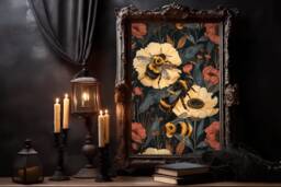 William Morris Bumble Bee Poster Gothic Dark Academia Art Print - thumbnail 1