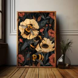 William Morris Bumble Bee Poster Gothic Dark Academia Art Print - thumbnail 2