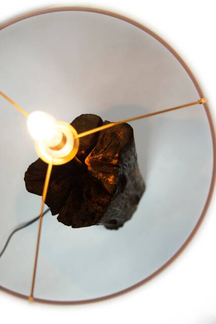 Rustic Wooden Lamp Made Of Black Locust, Home Decor, Reclaimed Wood, Floor Lamp, With A Lampshade - image 1