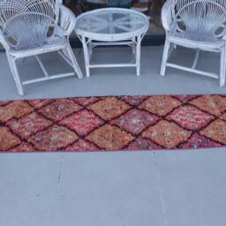 2x11.4 Ft Accent Rug, Turkish Oushak Rugs, Red Cool Rugs For Entry, Herki , Vintage Aztec Bedroom - thumbnail 3