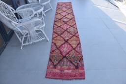 2x11.4 Ft Accent Rug, Turkish Oushak Rugs, Red Cool Rugs For Entry, Herki , Vintage Aztec Bedroom - thumbnail 1
