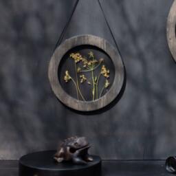 Wall Decor Set - Botanical Wall Art Framed Pressed Flower Frame Pressed Round Framed Above Bed - thumbnail 3