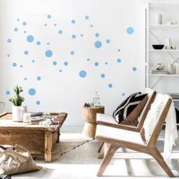 Wall Decal Dots Copper, 50 Mixed Size Confetti Dot Decals , Silver, Gold Polka Sticker, Peel & Stick, Kids Room Home Decor - thumbnail 4