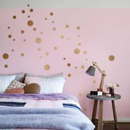 Wall Decal Dots Copper, 50 Mixed Size Confetti Dot Decals , Silver, Gold Polka Sticker, Peel & Stick, Kids Room Home Decor - thumbnail 3