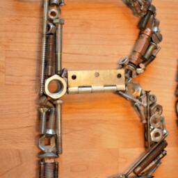 Welded Metal Typewriter Font Letter Industrial Wall Art - 11.5 Inch - thumbnail 3