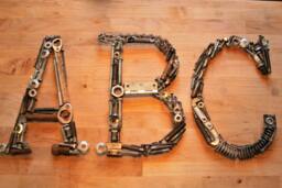 Welded Metal Typewriter Font Letter Industrial Wall Art - 11.5 Inch - thumbnail 1