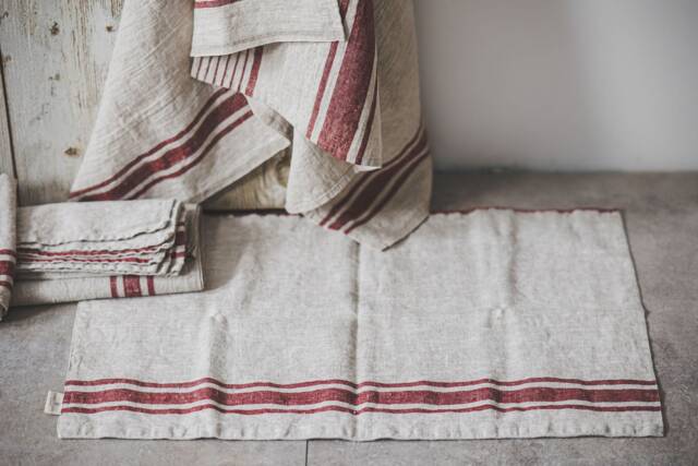 Linen Bath Mat, Natural Linen Bathroom Rug, Two Sided French Style Shower Thick Carpet - image 1