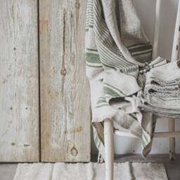 Linen Bath Mat, Natural Linen Bathroom Rug, Two Sided French Style Shower Thick Carpet - thumbnail 4