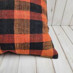 Vintage Turkish Kilim Pillow Cover Hand-Spun Wool, 20x20 In - thumbnail 3
