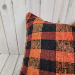 Vintage Turkish Kilim Pillow Cover Hand-Spun Wool, 20x20 In - thumbnail 2