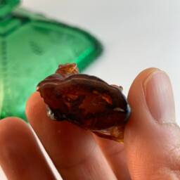 Vintage Hand Carved Amber Kwan Yin Charm Goddess Of Mercy - thumbnail 4