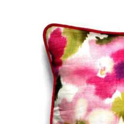 Sanderson Varese Floral Cushion Cover Pink & Green Cotton Throw Pillow - thumbnail 2