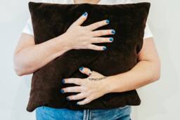 Mocha Brown Textured Velvet Cushion Cover Only - thumbnail 1