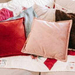 Mocha Brown Textured Velvet Cushion Cover Only - thumbnail 2