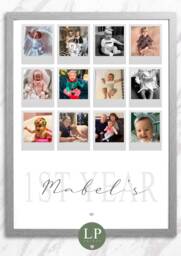 Personalised Baby Photo Print First Year Girl Boy Keepsake Gift - thumbnail 1