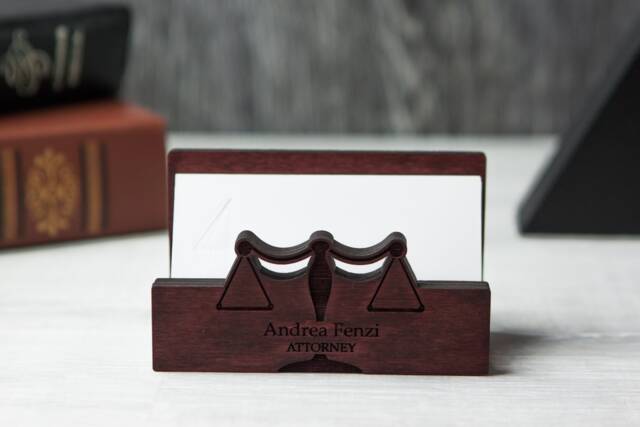 Lawyer Card Holder, Personalized Lawyer Gift, Personalized Business Holder For Desk, Wooden Desk, Custom Lawyers Gift - image 1