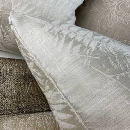 "Decorative Cushion Cover, Fern Leaf Pillow Cover , Ivory , 12"" X 20" - thumbnail 3