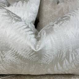 "Decorative Cushion Cover, Fern Leaf Pillow Cover , Ivory , 12"" X 20" - thumbnail 2