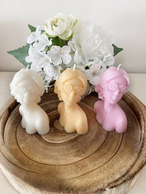 Flower Girl Candle - Bridesmaid Wedding Favour Decorative Candles Female Handmade Vegan Gifts - image 1