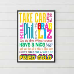 Shaun Of The Dead Wall Art, A4 Print, High Quality Poster, Quotes, Edgar Wright Movie Fried Gold, Typography Print - thumbnail 3