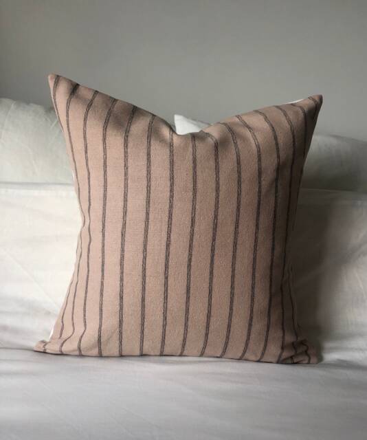 Brown Striped Cotton Cushion Cover Bohemian Home Decor - image 1