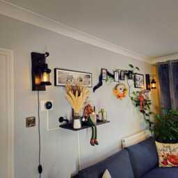 Wooden Wall Light - Dimmable Plug in Rustic Oak Industrial Sconce - thumbnail 4