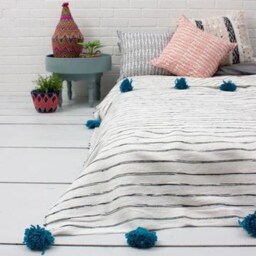 Moroccan Pompom Blanket Friend Gift/Best Blanket/Best Friends Long Distance/Best Gifts Funny/Best Christmas - thumbnail 3