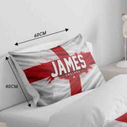 Personalised Name England Flag Cot Bed Set Three Lions Nursery Bedding Football Supporter Present St Georges Cross Baby Boy Room Decor Gift - thumbnail 3