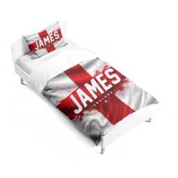 Personalised Name England Flag Cot Bed Set Three Lions Nursery Bedding Football Supporter Present St Georges Cross Baby Boy Room Decor Gift