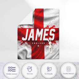 Personalised Name England Flag Cot Bed Set Three Lions Nursery Bedding Football Supporter Present St Georges Cross Baby Boy Room Decor Gift - thumbnail 4
