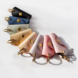 Leather Key Organizer Personalized Keychain Case, Brass Shackle, Gift Under 50, Handmade in Canada - thumbnail 2