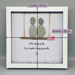 Wedding Anniversary Pebble Art Gift Frame For Wife Or Husband, Anniversary Keepsake Present Partner - thumbnail 3