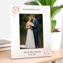 Personalised Wedding Photo Gifts, Frame 6x4 7x5, Gifts For Bride & Groom, & Mementos, Printed White - thumbnail 2