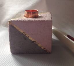 Concrete Cube Candlestick Holder, Modern Decor, Contemporary Indusyrial Candle Holders, Guilded Concrete, Square Cement