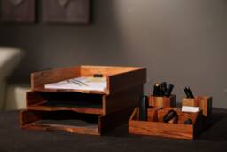 "Rosewood Office Organizer Set " - thumbnail 1
