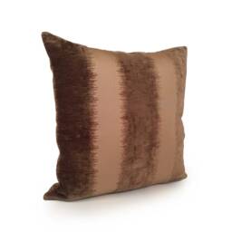 Dark Tan Pillow, Throw Pillow Cover, Decorative Pillowcase, Accent Cotton Blend, Chocolate Brown Velour Embroidery - thumbnail 2