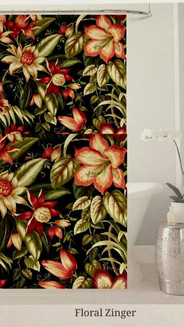 Shower Curtain Lagoon Red & White, Moroccan Red, Blooming, Ikat Raji, Lattice, Geometric Variety Curtains