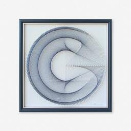 Pastel Blue String Art - Abstract Framed Geometry, Zen Wall Decor - thumbnail 3