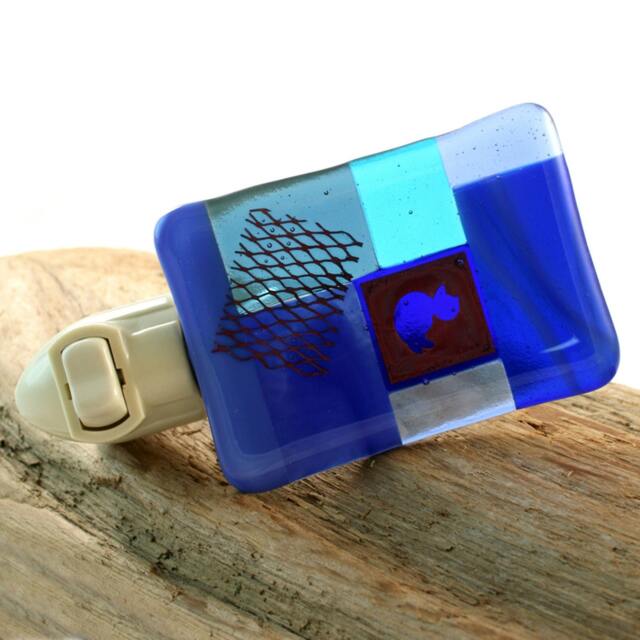 Duck Collage Fused Glass Night Light - Ready To Ship - image 1