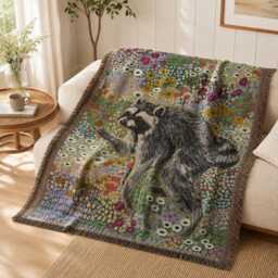 Custom Jimothy Raccoon Woven Blanket, Viral Seattle Funny Short Spine Wildlife Blanket - thumbnail 2