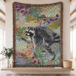 Custom Jimothy Raccoon Woven Blanket, Viral Seattle Funny Short Spine Wildlife Blanket - thumbnail 1