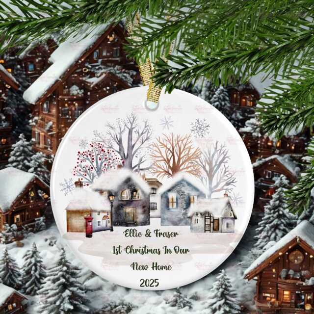 Personalised Christmas Decoration - First in Our New Home Custom Bauble Gift Stocking Filler Eve Box