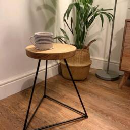 Rustic Prism Plant Stand Reclaimed Wood Side Table - thumbnail 3