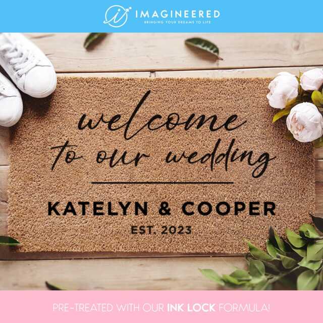 Welcome To Our Wedding Mat - Couple Gift Personalized Decor Entryway Doormat - image 1