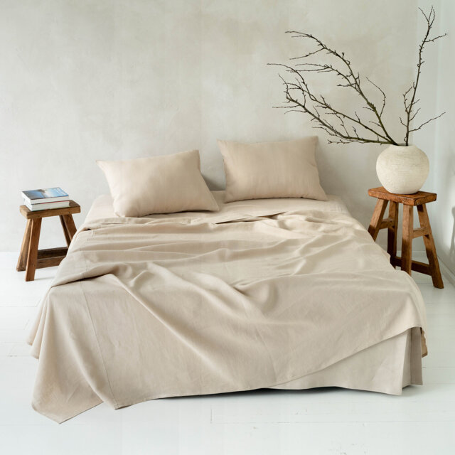 Natural Linen Flat Sheet, Soft Bed Sheets, Custom Bedding Double, King, Queen, Full, Single, Twin - image 1