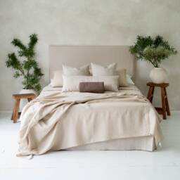 Natural Linen Flat Sheet, Soft Bed Sheets, Custom Bedding Double, King, Queen, Full, Single, Twin - thumbnail 3